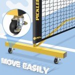 Portable Pickleball Net Set with Wheels & Paddles