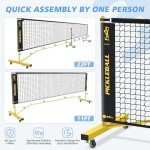 Portable Pickleball Net Set with Wheels & Paddles