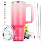 Misty Pink 40 oz Stainless Steel Tumbler with Straw