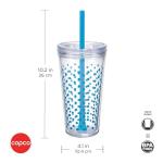 Cyan Blue Dots Double Wall Insulated Tumbler