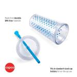 Cyan Blue Dots Double Wall Insulated Tumbler