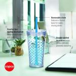 Cyan Blue Dots Double Wall Insulated Tumbler