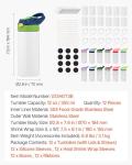 12 Pack Kids' Stainless Steel Sublimation Tumblers