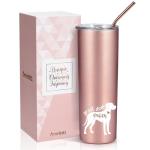 20oz Rose Gold Great Dane Travel Tumbler