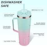 26oz Insulated Tumbler with Handle and Straw