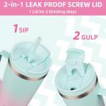 26oz Insulated Tumbler with Handle and Straw