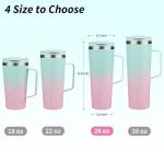 26oz Insulated Tumbler with Handle and Straw