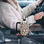 40 oz Leak-Proof Cheetah Tumbler with Handle
