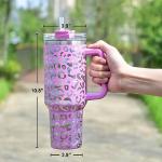 40 oz Leak-Proof Cheetah Tumbler with Handle