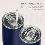 SANDJEST 20oz Navy Stainless Steel Tumbler