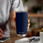 SANDJEST 20oz Navy Stainless Steel Tumbler