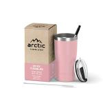 20 oz Rose Insulated Tumbler with Straw