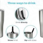 20 oz Rose Insulated Tumbler with Straw