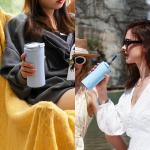 Blue Stainless Steel 12 oz Coffee Tumbler with Straw