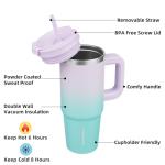 30 oz Stainless Steel Tumbler with Handle & Straw