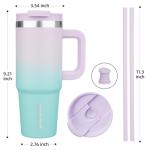 30 oz Stainless Steel Tumbler with Handle & Straw