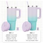 30 oz Stainless Steel Tumbler with Handle & Straw