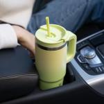 30 oz Stainless Steel Tumbler with Handle & Straw