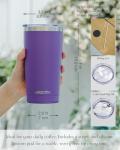 20oz Purple Travel Coffee Tumbler with Straw