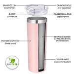 VEGOND 20 oz Vacuum Insulated Skinny Tumbler