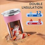 20Oz Insulated Tumbler with Straw - Pink Mesa Sunset