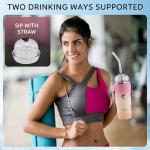 20Oz Insulated Tumbler with Straw - Pink Mesa Sunset