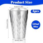 JIEYAO 4 Pack Insulated Stainless Steel Tumblers
