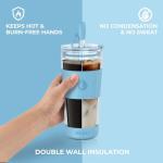Hemli 19 oz Double Wall Coffee Tumbler with Straw