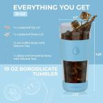 Hemli 19 oz Double Wall Coffee Tumbler with Straw