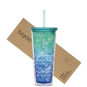 Bzyoo 24oz Double Wall Tumbler with Straw