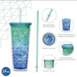Bzyoo 24oz Double Wall Tumbler with Straw