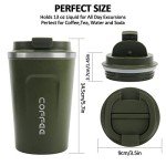 12 oz Insulated Stainless Steel Coffee Tumbler - Green