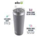 Ello Beacon 24 oz Stainless Steel Tumbler - Grey