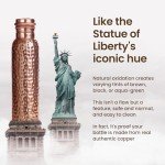 Otiem Hammered Copper Water Bottle, 34 Oz