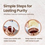 Otiem Hammered Copper Water Bottle, 34 Oz