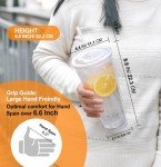 Zukro 32 oz Clear Acrylic Insulated Tumblers with Straws