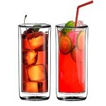 Set of 2 Clear Double Wall Glass Tumblers
