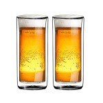 Set of 2 Clear Double Wall Glass Tumblers