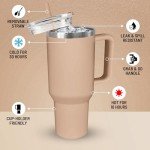 40oz Mocha Tumbler with Lid and Straw