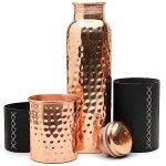 Ayurvedic Copper Water Bottle with Tumbler Set