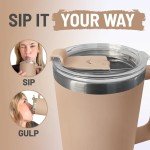 40oz Mocha Tumbler with Lid and Straw