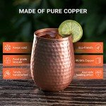 Set of 4 Hammered Copper Stemless Wine Tumblers