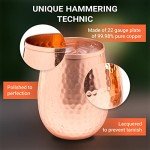 Set of 4 Hammered Copper Stemless Wine Tumblers
