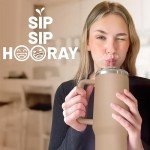 40oz Mocha Tumbler with Lid and Straw