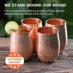 Set of 4 Hammered Copper Stemless Wine Tumblers
