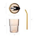 Amber Double Wall Insulated Tumbler with Straw