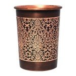 Floral Copper Tumblers Set of 2, 250ml