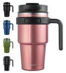 20 oz Insulated Travel Mug with Handle - Rose Gold