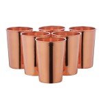Set of 6 Pure Copper Tumblers, 350 ml