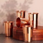 Set of 6 Pure Copper Tumblers, 350 ml